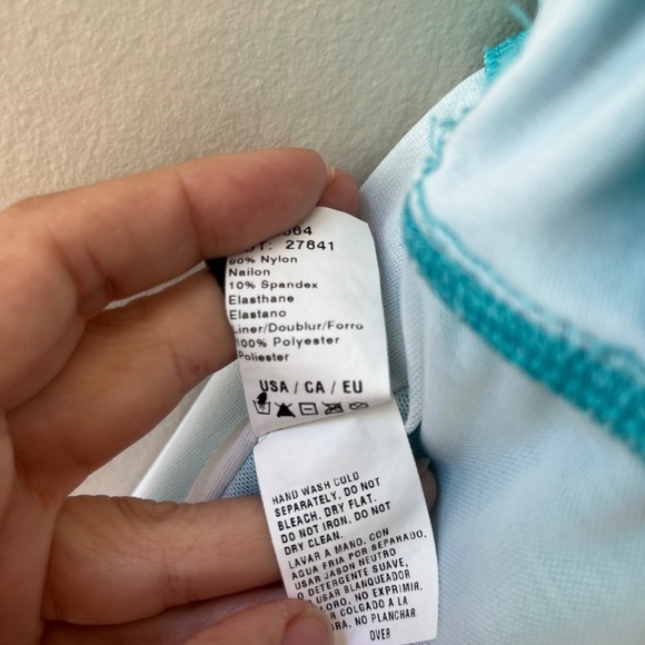 Athena Sz 12 One Piece Turquoise Tummy Control Swimsuit Shoulder Strap Luxury - Picture 12 of 12